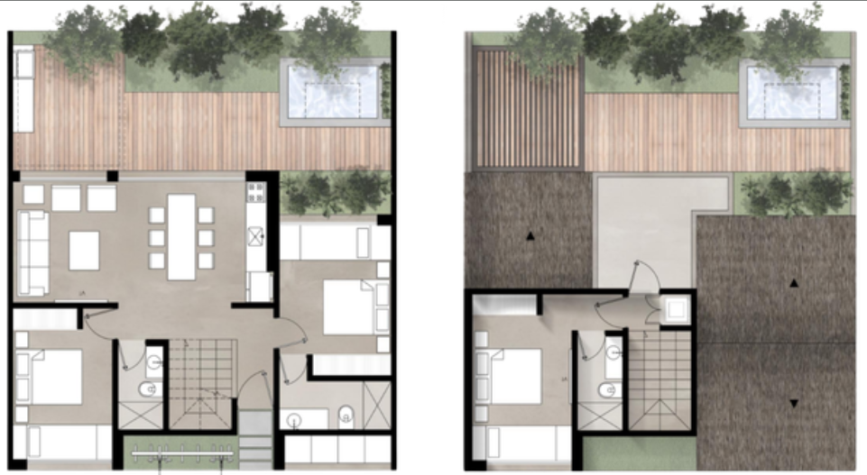 Plano arquitectónico Villa Aurora